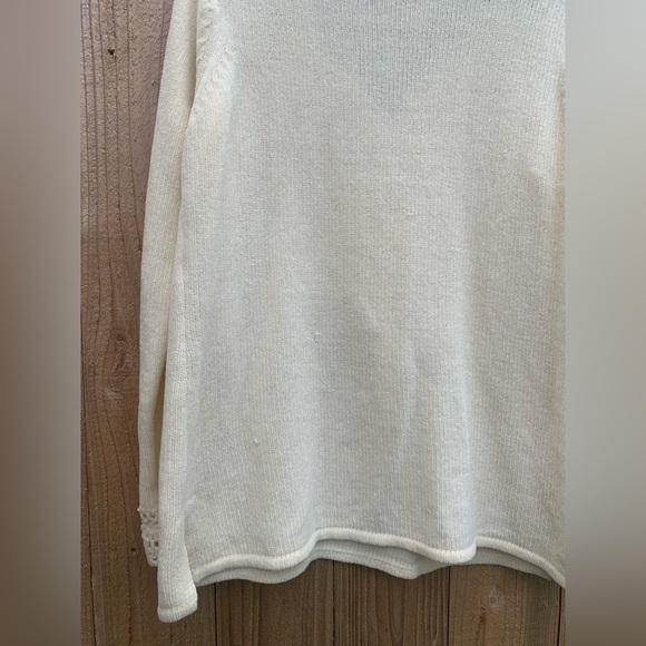 Vintage White Stag Cream Sweater- Size large‎ 12/14 pom pom Y2k cozy boho - Picture 9 of 11